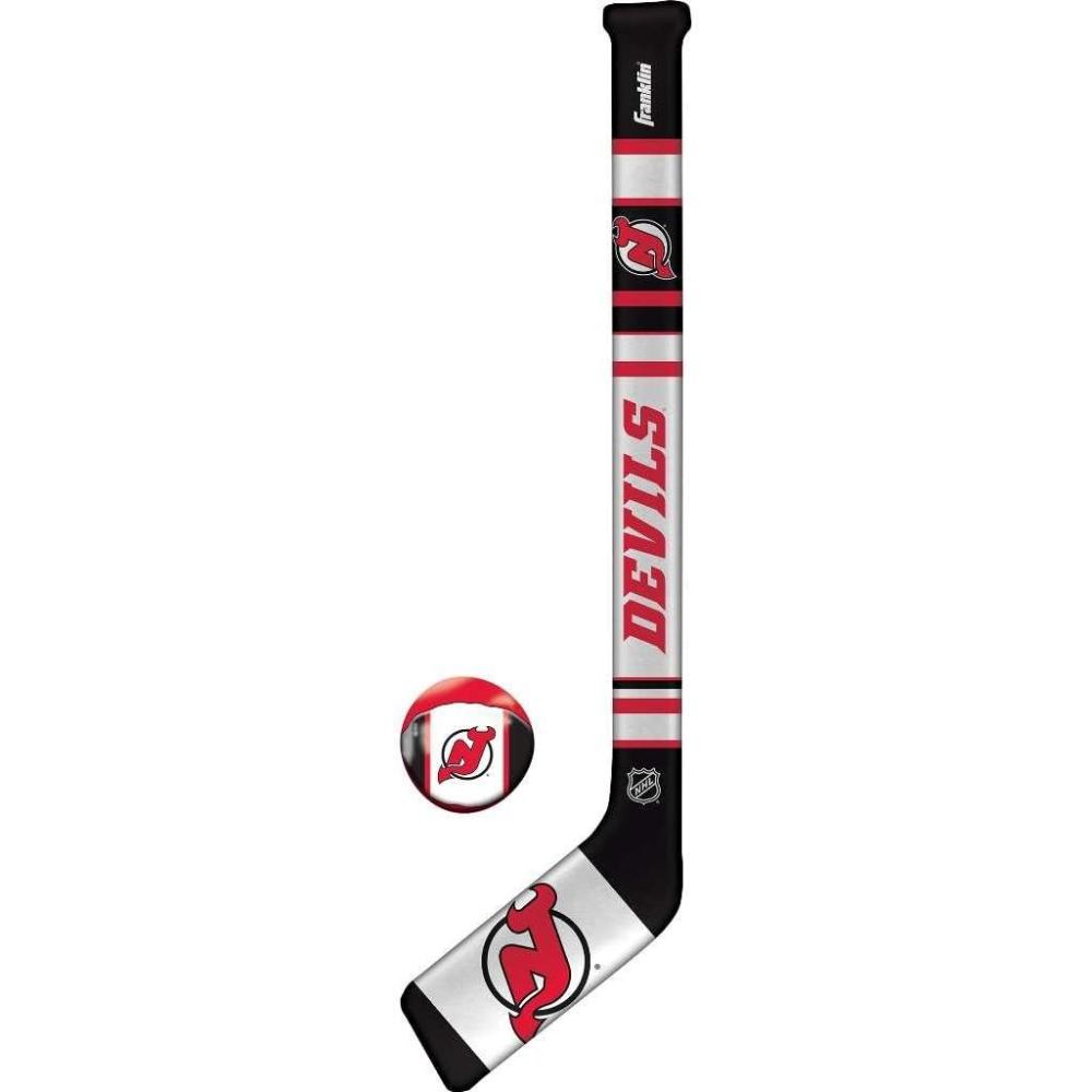 imageFranklin Sports NHL Team Mini Soft Hockey Stick Set  NHL Team Soft Foam Mini Hockey Stick and Ball  Great Toy for KidsNew Jersey Devils
