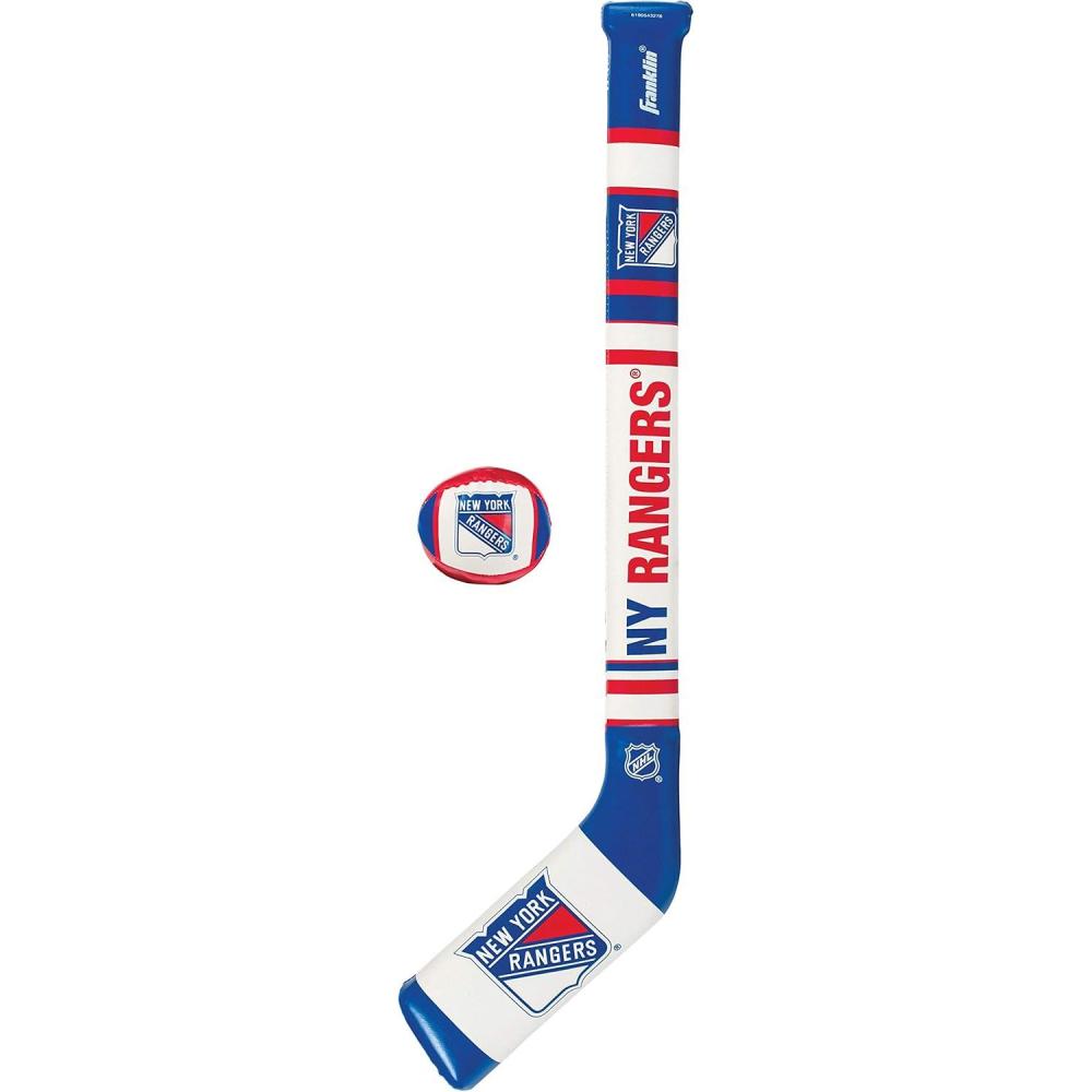 imageFranklin Sports NHL Team Mini Soft Hockey Stick Set  NHL Team Soft Foam Mini Hockey Stick and Ball  Great Toy for KidsNew York Rangers