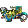 imageFranklin Sports NHL Youth Knee Hockey Goalie Pads  Helmet Set  Kids Knee  Mini Hockey Goalie Gear  Equipment  2 Leg Pads Catch Glove Blocker  Mask Included  Graffiti