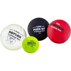 Franklin Sports NHL Hockey Stick Handling Balls – (4) Hockey Training Aids for Stick Handling + Hands Practice – On + Off Ice Equipment – Weighted + Mini Balls for Speed Training