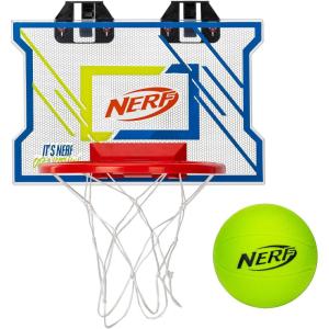 NERFOOP Elite Basketball Hoop Set – Over The Door Mini Hoop Set with NERF Foam Basketball – Perfect Bedroom + Office Accessory – Includes Foam Ball