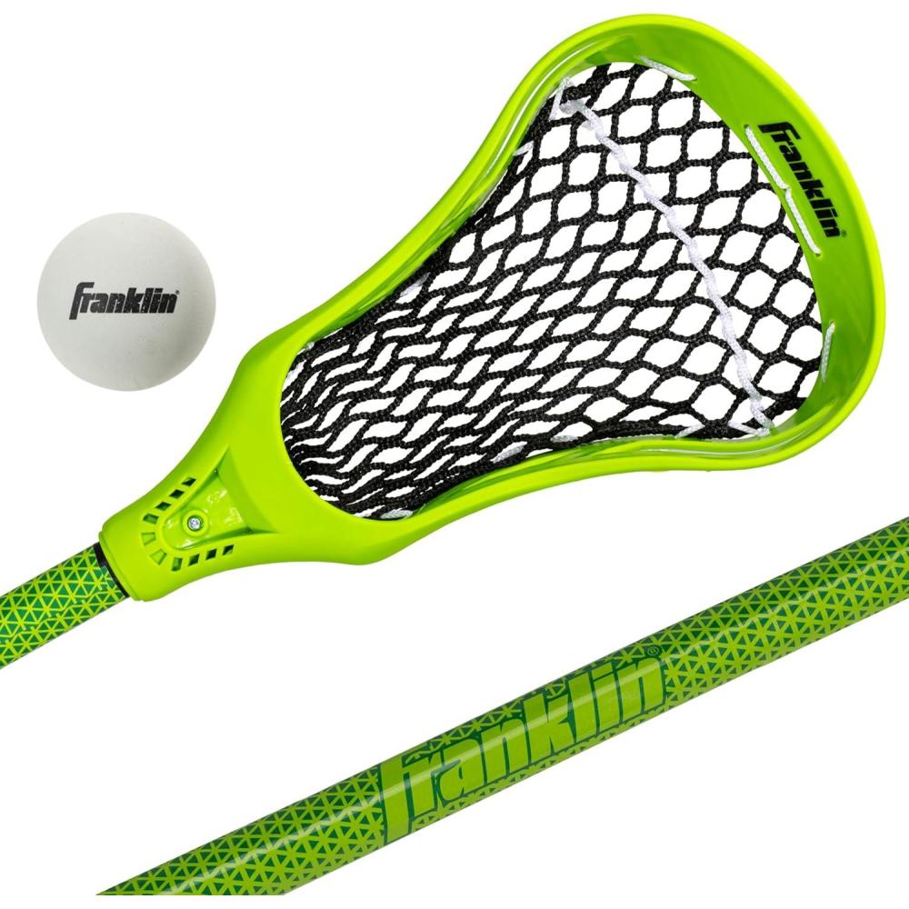 imageFranklin Sports Future Champs Youth Lacrosse Stick  Ball Set  Kids 32quot Inch Practice Stick  Beginner Backyard Plastic Stick  Lightweight Soft BallGreen 2