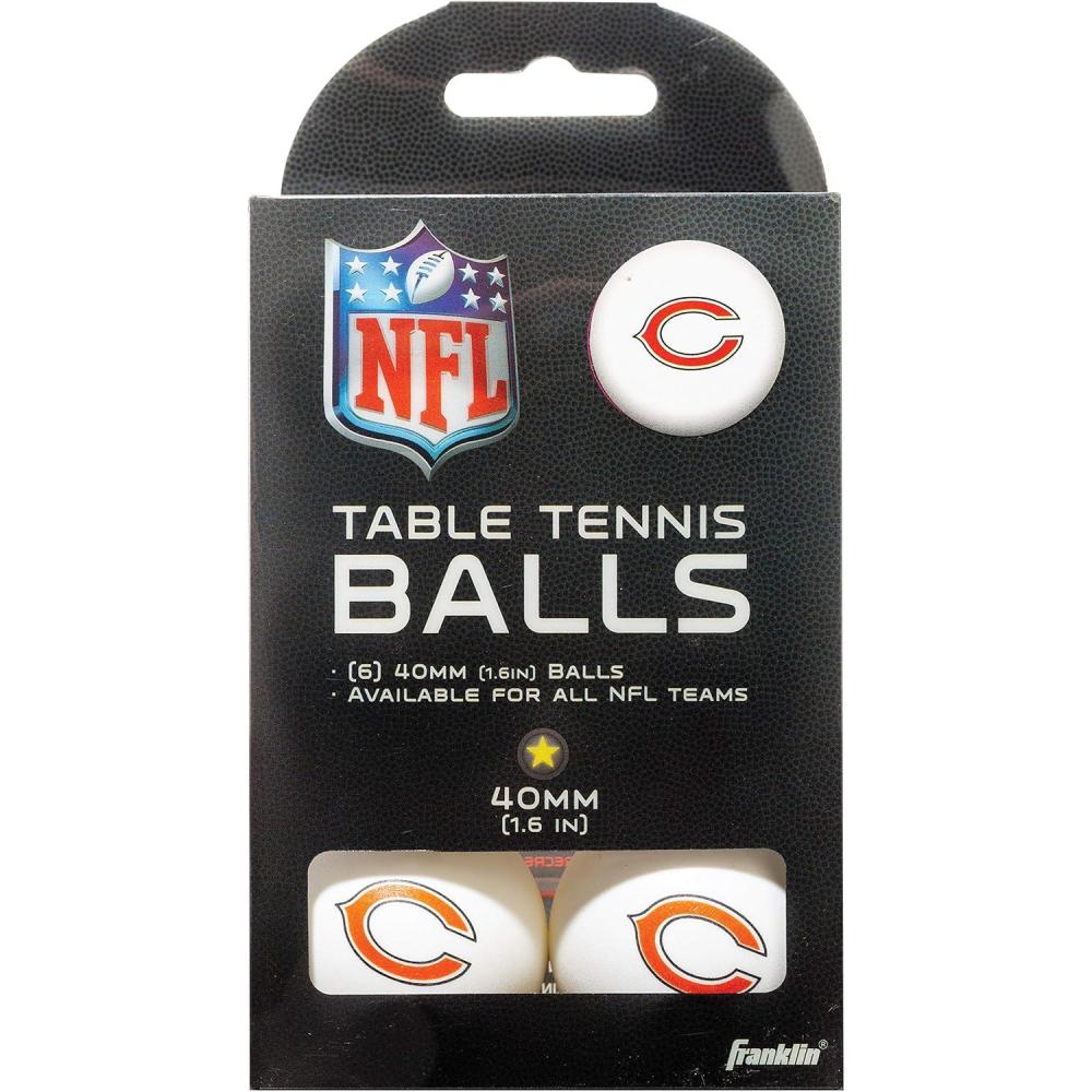 imageFranklin Sports Licensed Table Tennis Balls  NFL Table Tennis Balls  Official Team Logos and Colors  Fun Tailgate AccessoriesChicago Bears