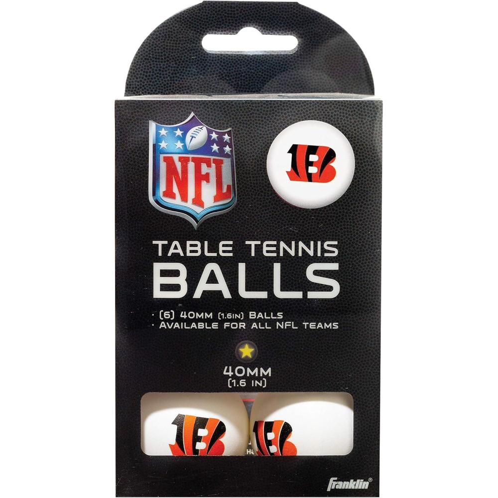 imageFranklin Sports Licensed Table Tennis Balls  NFL Table Tennis Balls  Official Team Logos and Colors  Fun Tailgate AccessoriesCincinnati Bengals