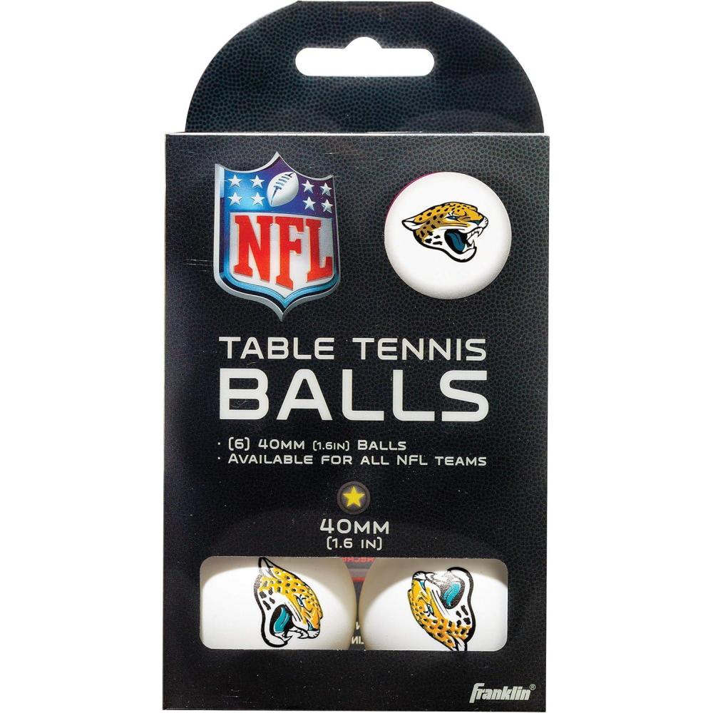 imageFranklin Sports Licensed Table Tennis Balls  NFL Table Tennis Balls  Official Team Logos and Colors  Fun Tailgate AccessoriesJacksonville Jaguars