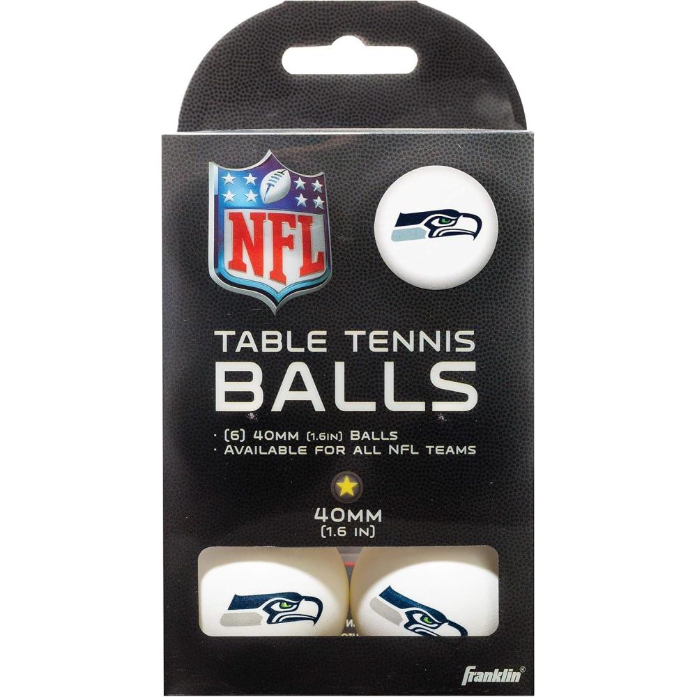 imageFranklin Sports Licensed Table Tennis Balls  NFL Table Tennis Balls  Official Team Logos and Colors  Fun Tailgate AccessoriesSeattle Seahawks