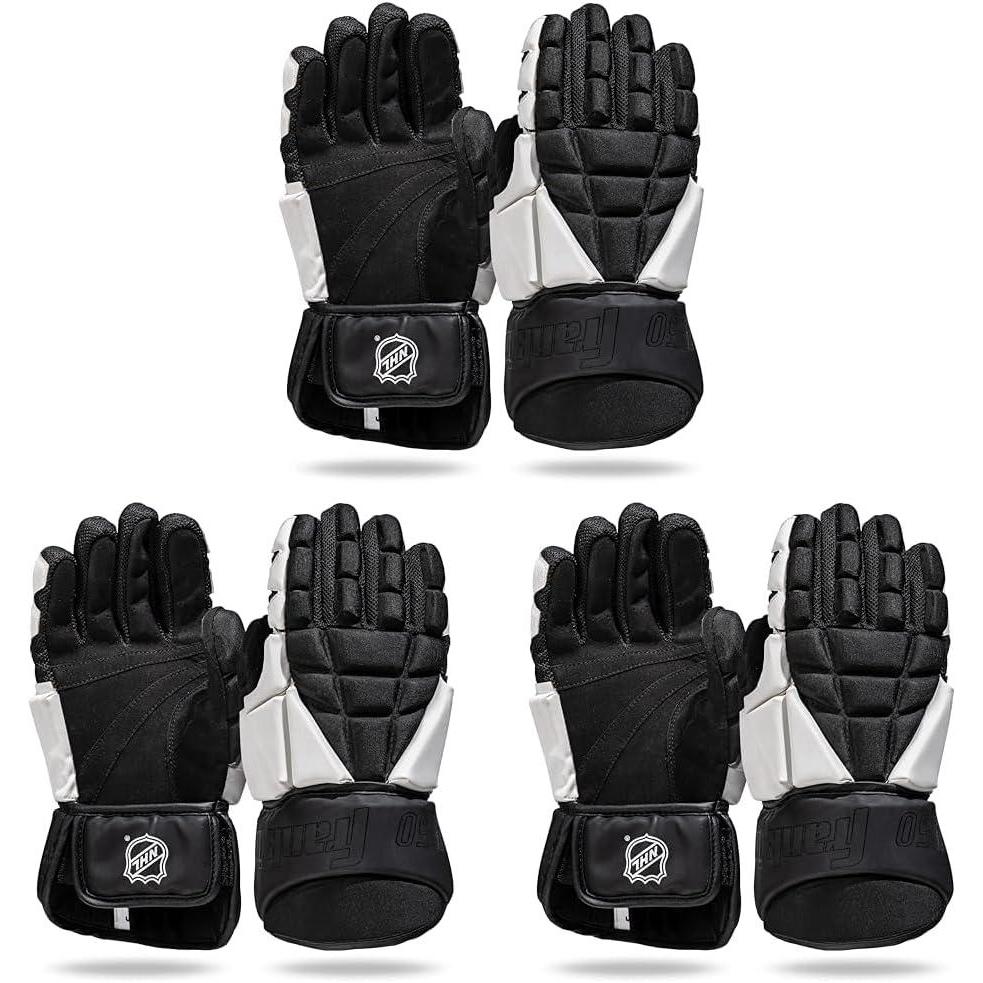 imageFranklin Sports NHL Street Hockey Gloves  Senior Lightweight Outdoor Roller  Street Hockey Gloves  12quot Inch Outdoor  Classic Fit  Senior Size12 Pack of 3