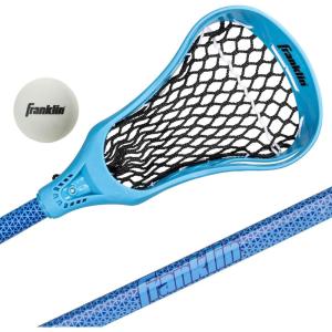 Franklin Sports Future Champs Youth Lacrosse Stick + Ball Set – Kids 32″ Inch Practice Stick – Beginner Backyard Plastic Stick + Lightweight Soft Ball(Blue)