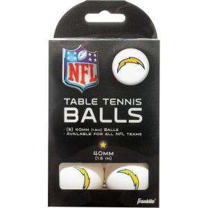 Franklin Sports Licensed Table Tennis Balls – NFL Table Tennis Balls – Official Team Logos and Colors – Fun Tailgate Accessories(Los Angeles Chargers)