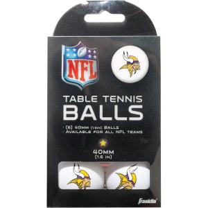 Franklin Sports Licensed Table Tennis Balls – NFL Table Tennis Balls – Official Team Logos and Colors – Fun Tailgate Accessories(Minnesota Vikings)