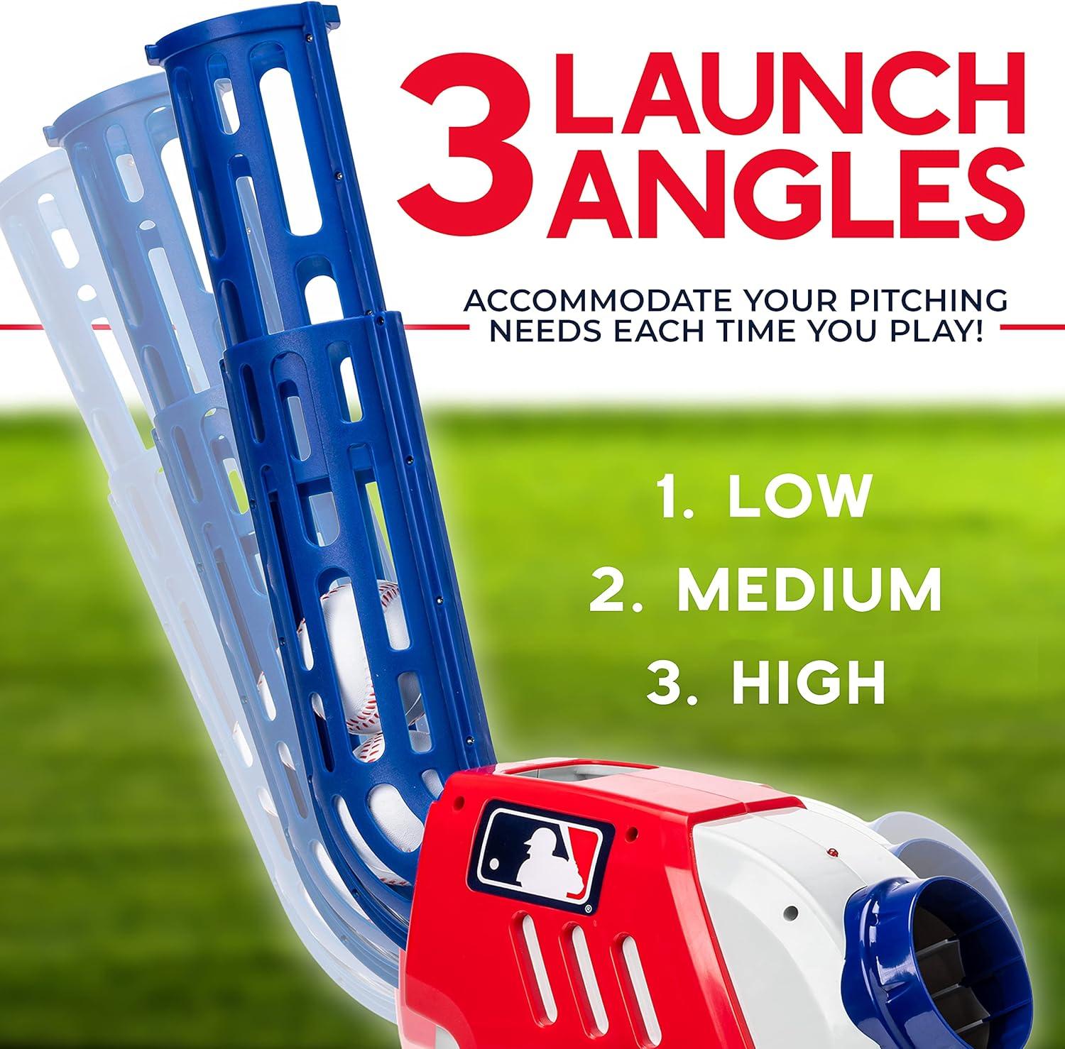 imageFranklin Sports Kids Pitching Machine Plastic Baseball Pitching Machine for Kids Batting Practice MLB Power Pitcher with Adjustable SpeedsPitching Machine