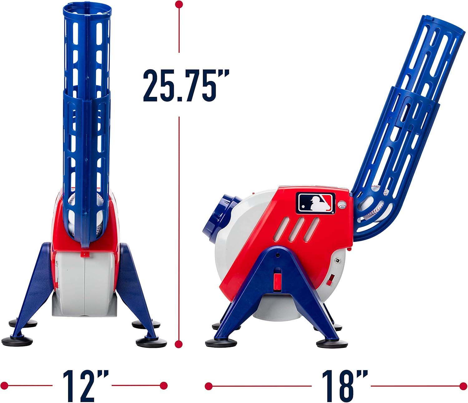 imageFranklin Sports Kids Pitching Machine Plastic Baseball Pitching Machine for Kids Batting Practice MLB Power Pitcher with Adjustable SpeedsPitching Machine