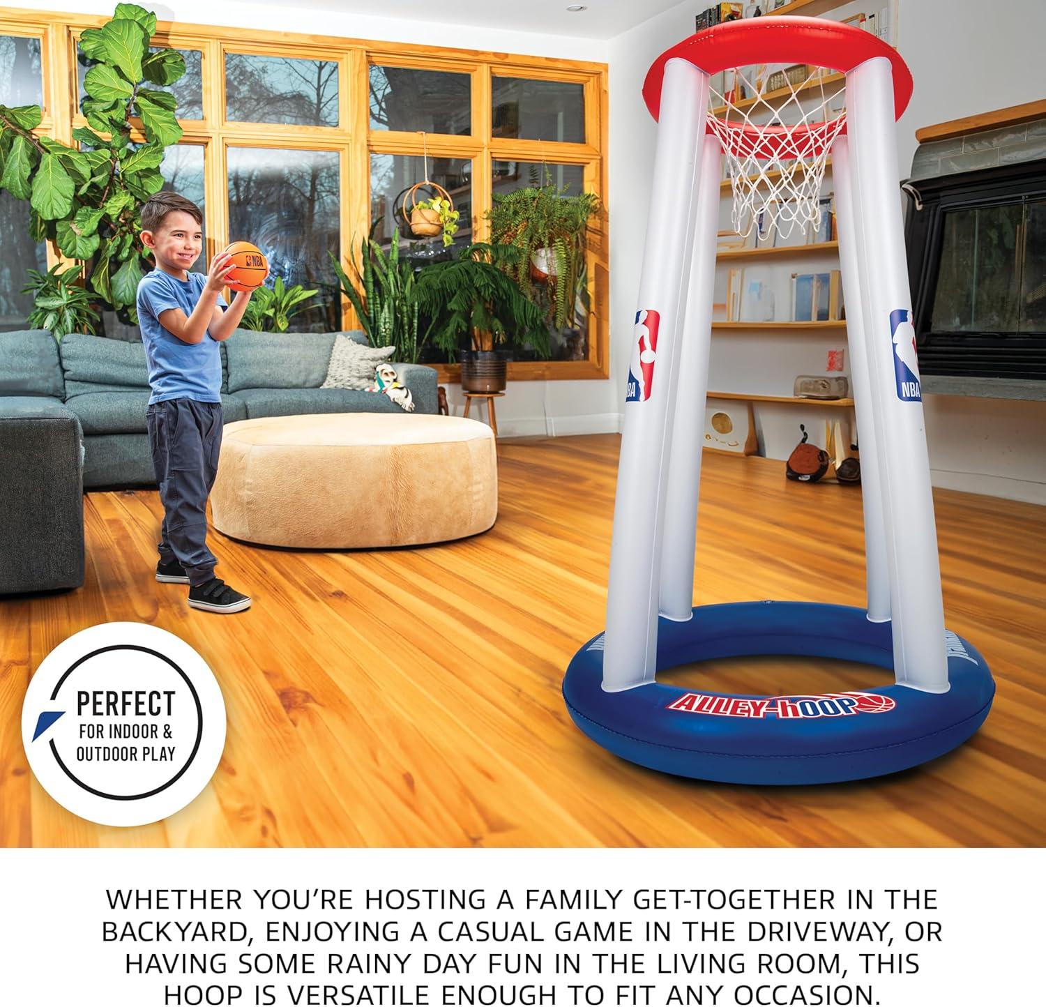 imageFranklin Sports NBA AlleyHoop Kids Inflatable Toy Basketball Hoop Set Indoor Outdoor Mini Inflatable Hoop Basketball Set for Kids Ages 3 Boys Girls Basketball Toy 48quot Inches