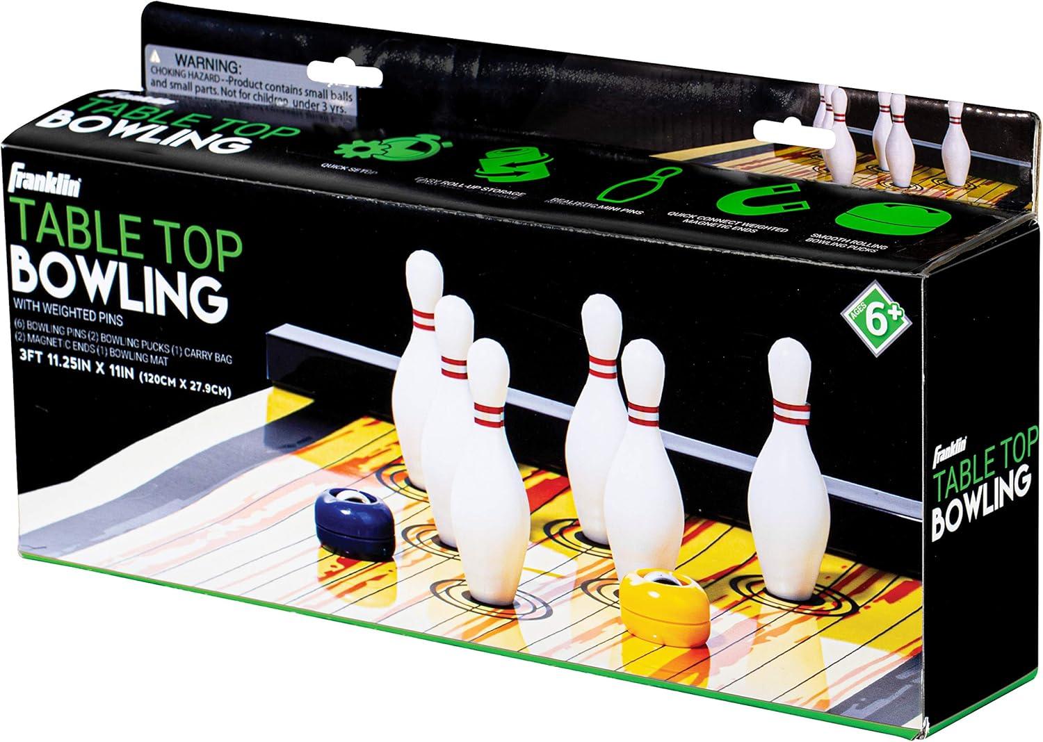 imageFranklin Sports Shuffleboard Table Game Mats Tabletop Shuffleboard Mats and Pushers Indoor Shuffleboard GamesBowling