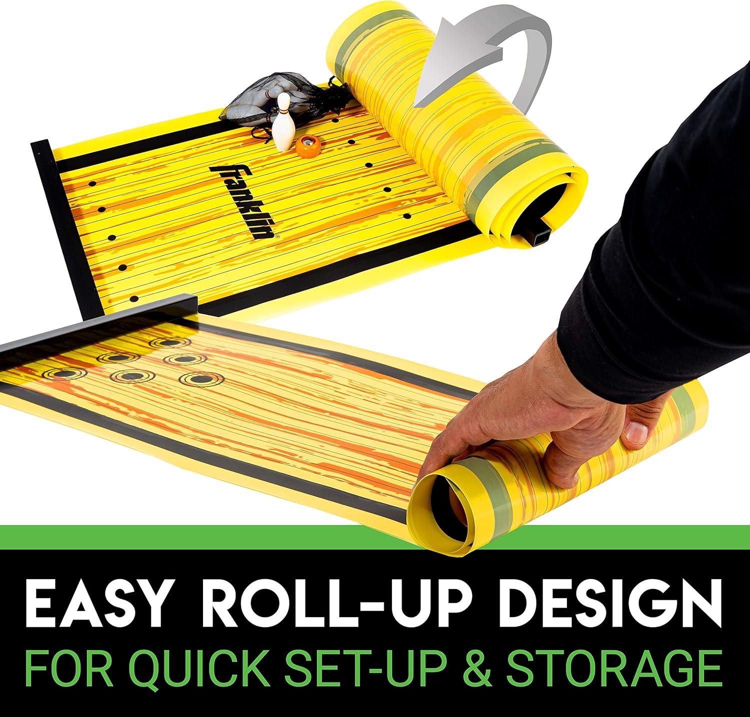 imageFranklin Sports Shuffleboard Table Game Mats Tabletop Shuffleboard Mats and Pushers Indoor Shuffleboard GamesBowling