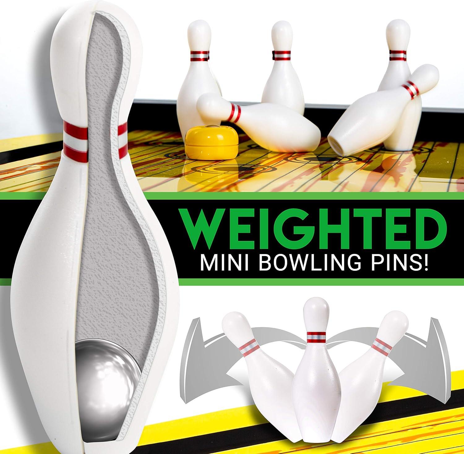 imageFranklin Sports Shuffleboard Table Game Mats Tabletop Shuffleboard Mats and Pushers Indoor Shuffleboard GamesBowling