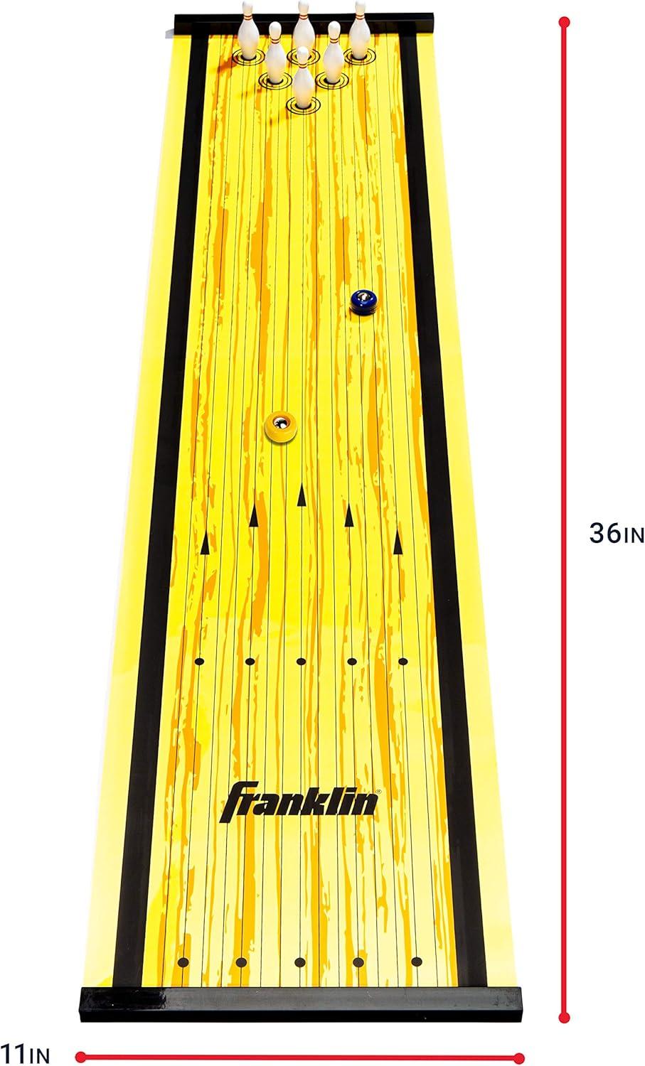 imageFranklin Sports Shuffleboard Table Game Mats Tabletop Shuffleboard Mats and Pushers Indoor Shuffleboard GamesBowling