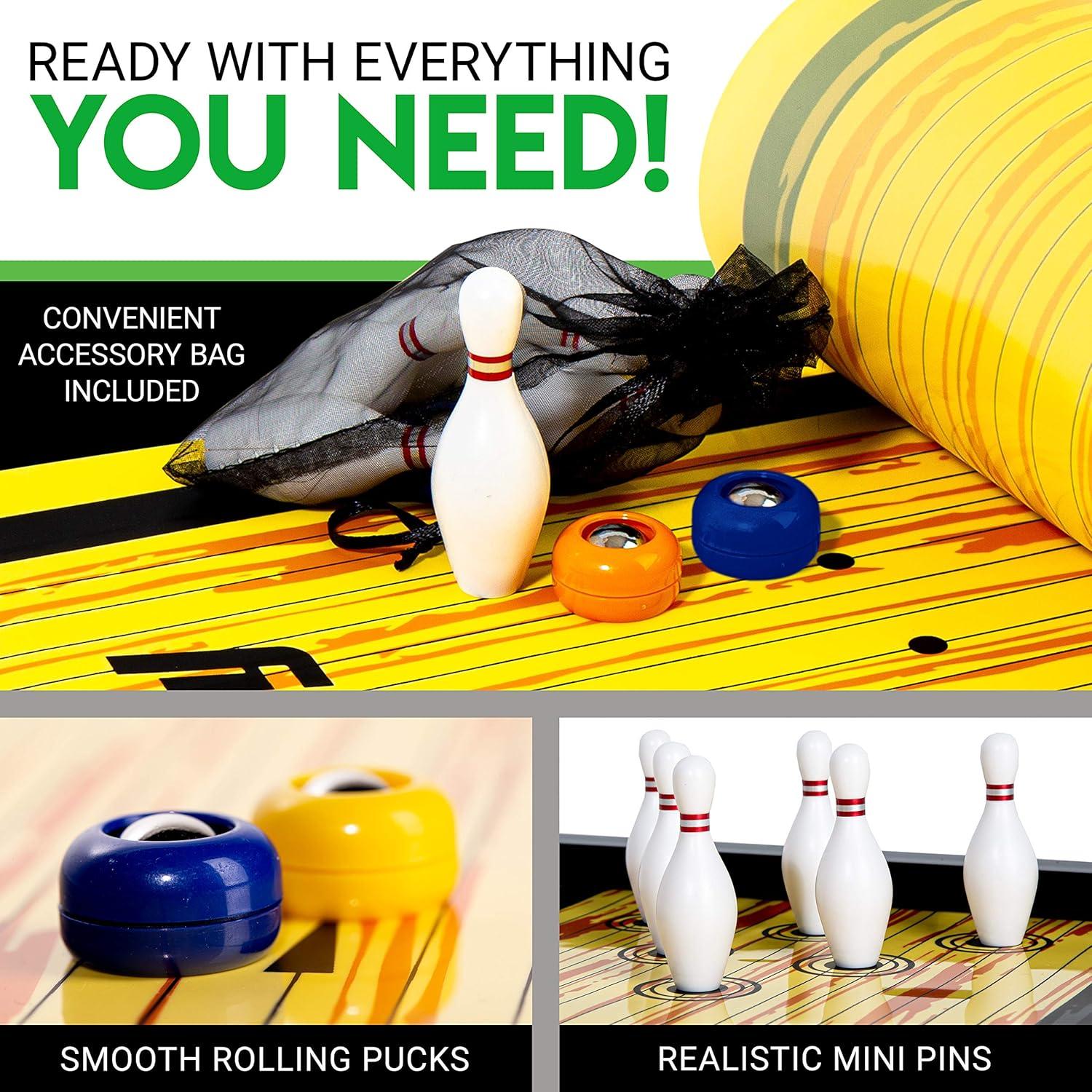 imageFranklin Sports Shuffleboard Table Game Mats Tabletop Shuffleboard Mats and Pushers Indoor Shuffleboard GamesBowling