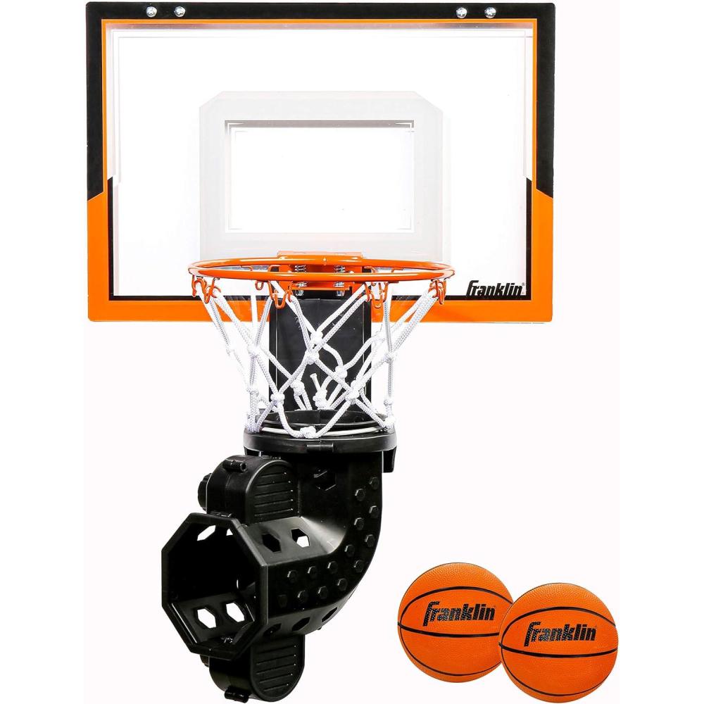 imageFranklin Sports Mini Basketball Hoop with Rebounder and Ball  Over The Door Basketball Hoop With Automatic Ball Rebounder  Indoor Basketball Game For KidsPro