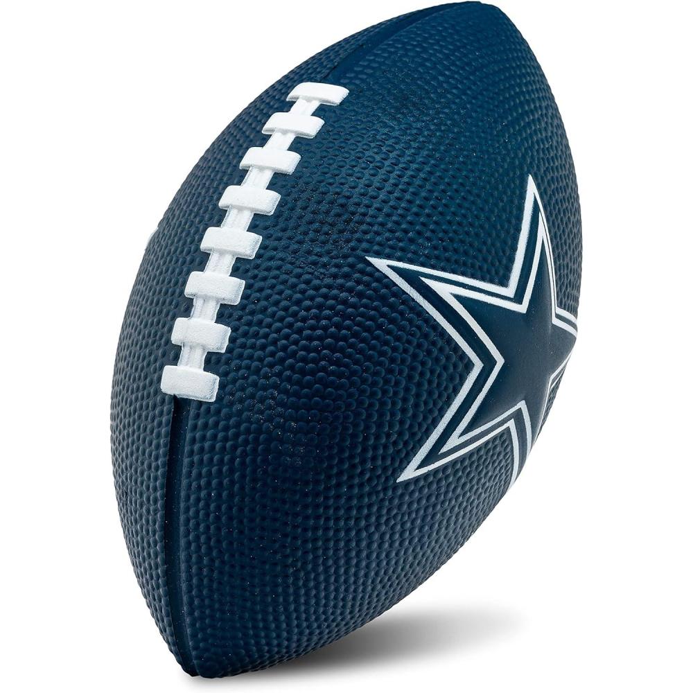imageFranklin Sports NFL Football Kids Foam Football Soft Junior Size 85quot Ball with 3D Logos Perfect for Gameday TailgatesDallas Cowboys