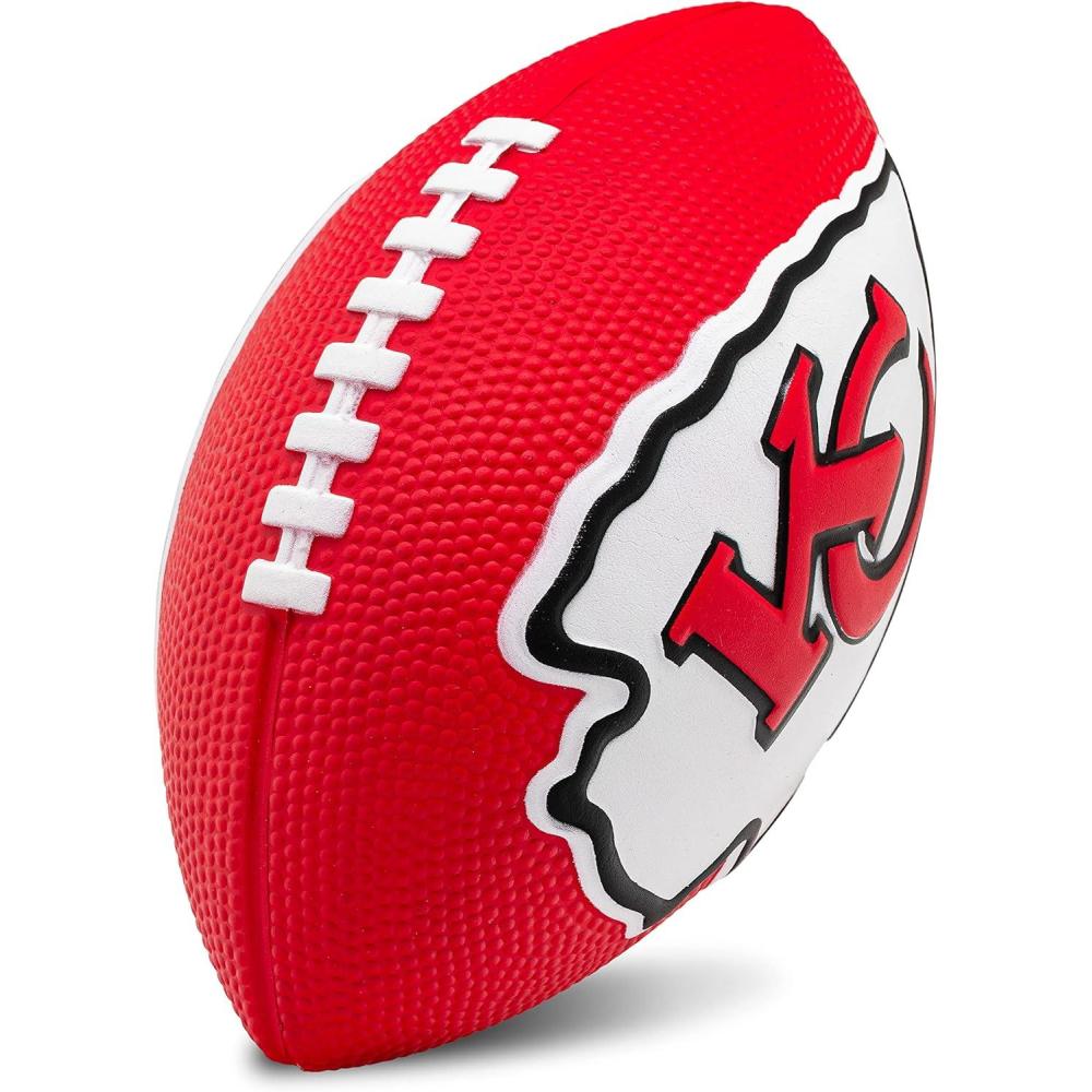 imageFranklin Sports NFL Football  Kids Foam Football  Soft Junior Size 85quot Ball with 3D Logos  Perfect for Gameday  TailgatesKansas City Chiefs