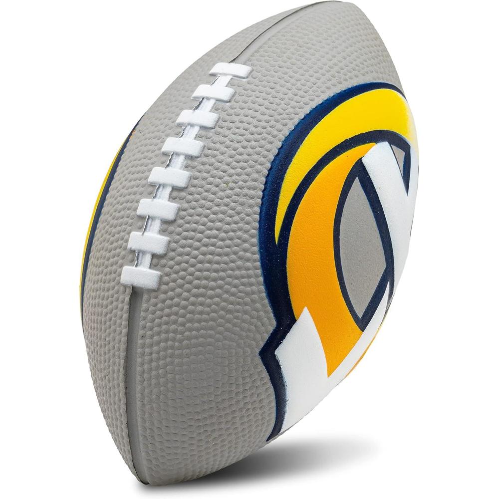 imageFranklin Sports NFL Football Kids Foam Football Soft Junior Size 85quot Ball with 3D Logos Perfect for Gameday TailgatesLos Angeles Rams