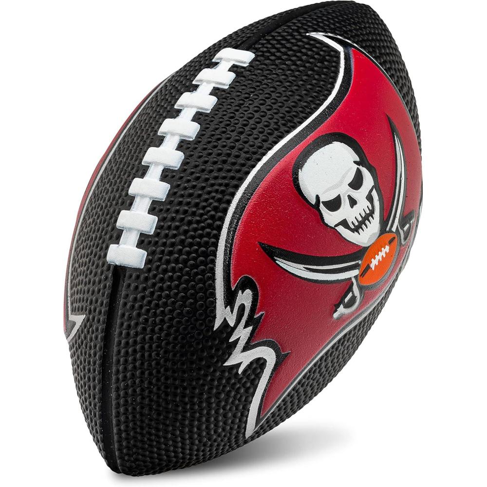 imageFranklin Sports NFL Football  Kids Foam Football  Soft Junior Size 85quot Ball with 3D Logos  Perfect for Gameday  TailgatesTampa Bay Buccaneers