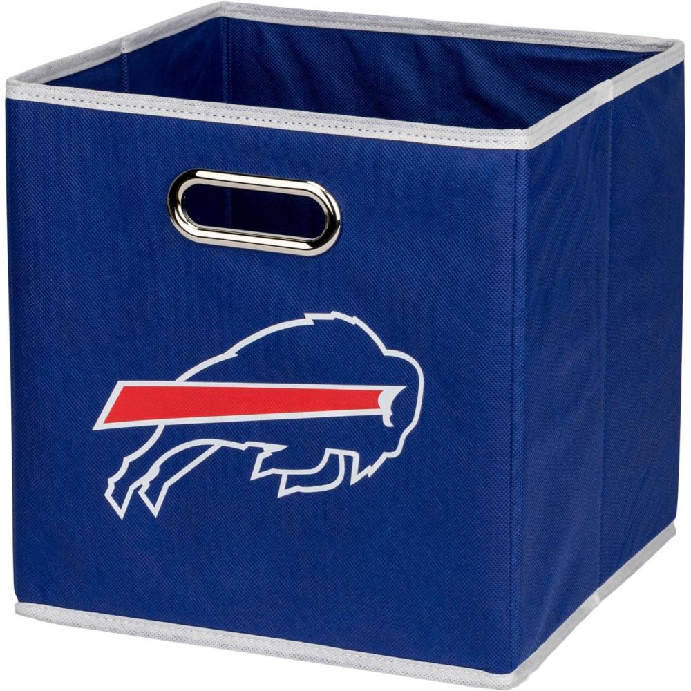 imageFranklin Sports NFL Storage Bins  Collapsible Cube Container  Basket  NFL Office Bedroom  Living Room  11quotx11quotBuffalo Bills