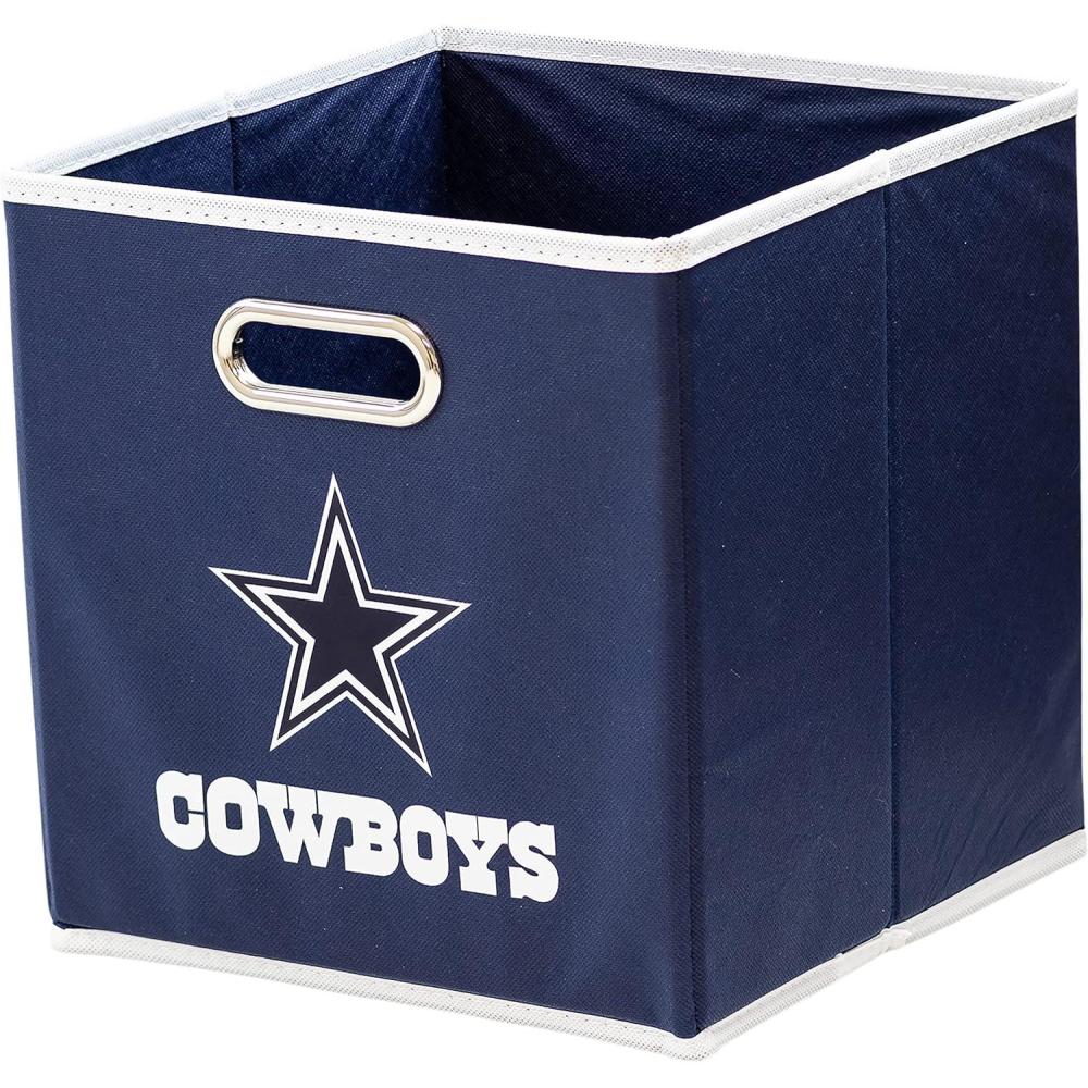 imageFranklin Sports NFL Storage Bins Collapsible Cube Container Basket NFL Office Bedroom Living Room 11quotx11quotDallas Cowboys