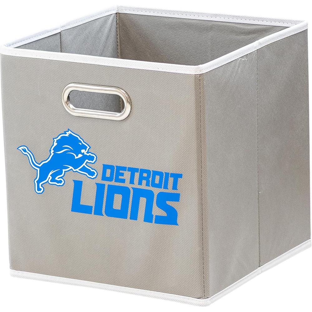 imageFranklin Sports NFL Storage Bins  Collapsible Cube Container  Basket  NFL Office Bedroom  Living Room  11quotx11quotDetroit Lions