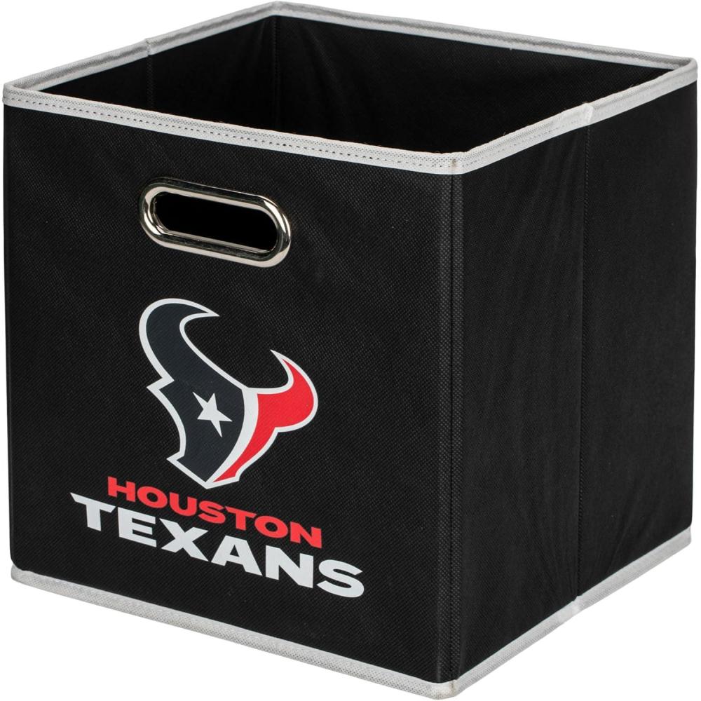 imageFranklin Sports NFL Storage Bins  Collapsible Cube Container  Basket  NFL Office Bedroom  Living Room  11quotx11quotHouston Texans