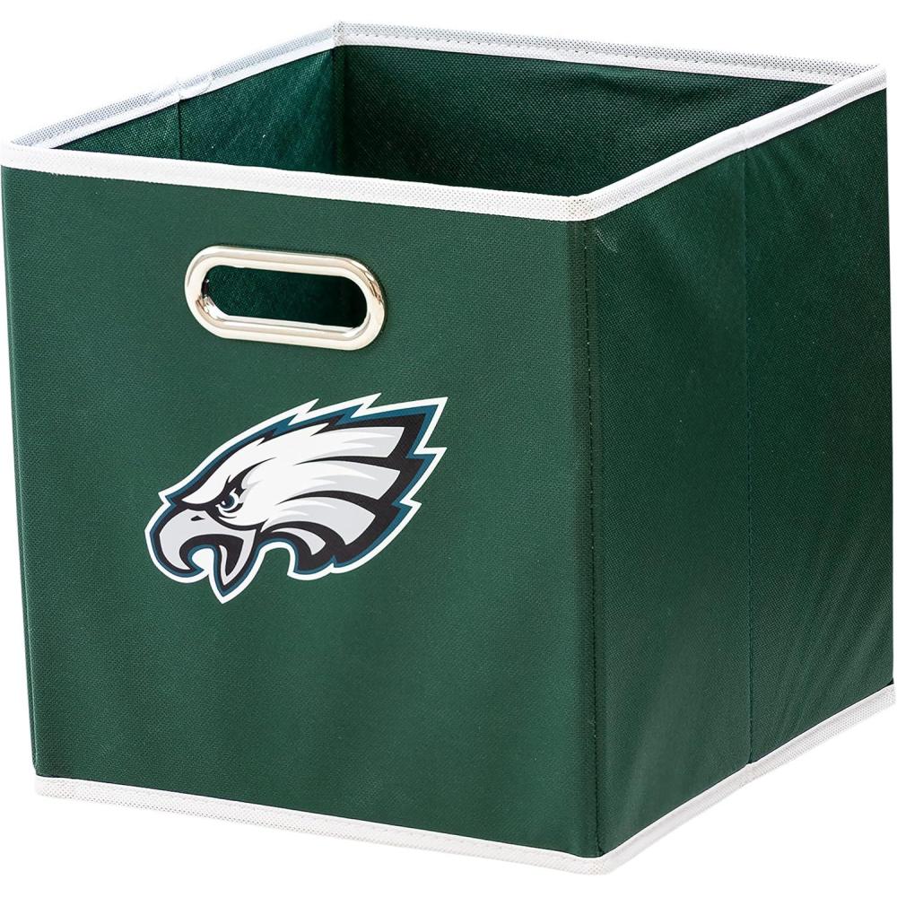 imageFranklin Sports NFL Storage Bins  Collapsible Cube Container  Basket  NFL Office Bedroom  Living Room  11quotx11quotPhiladelphia Eagles