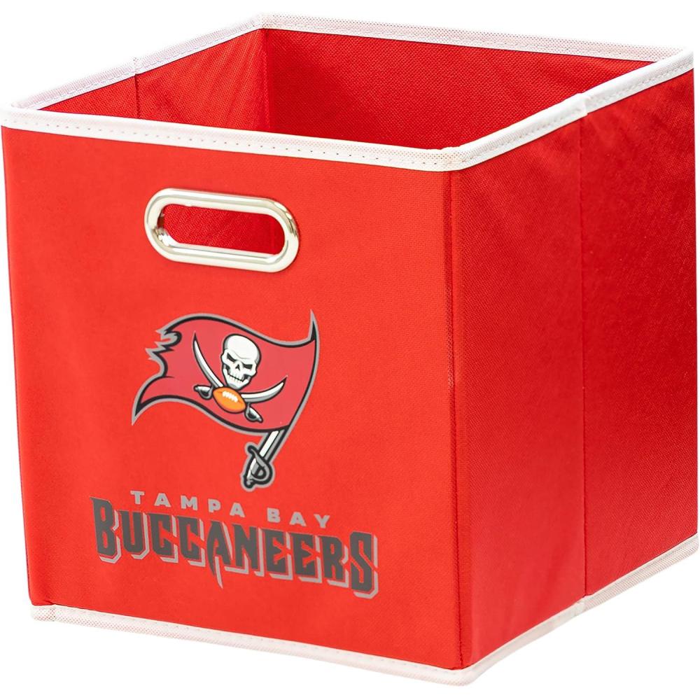 imageFranklin Sports NFL Storage Bins  Collapsible Cube Container  Basket  NFL Office Bedroom  Living Room  11quotx11quotTampa Bay Buccaneers