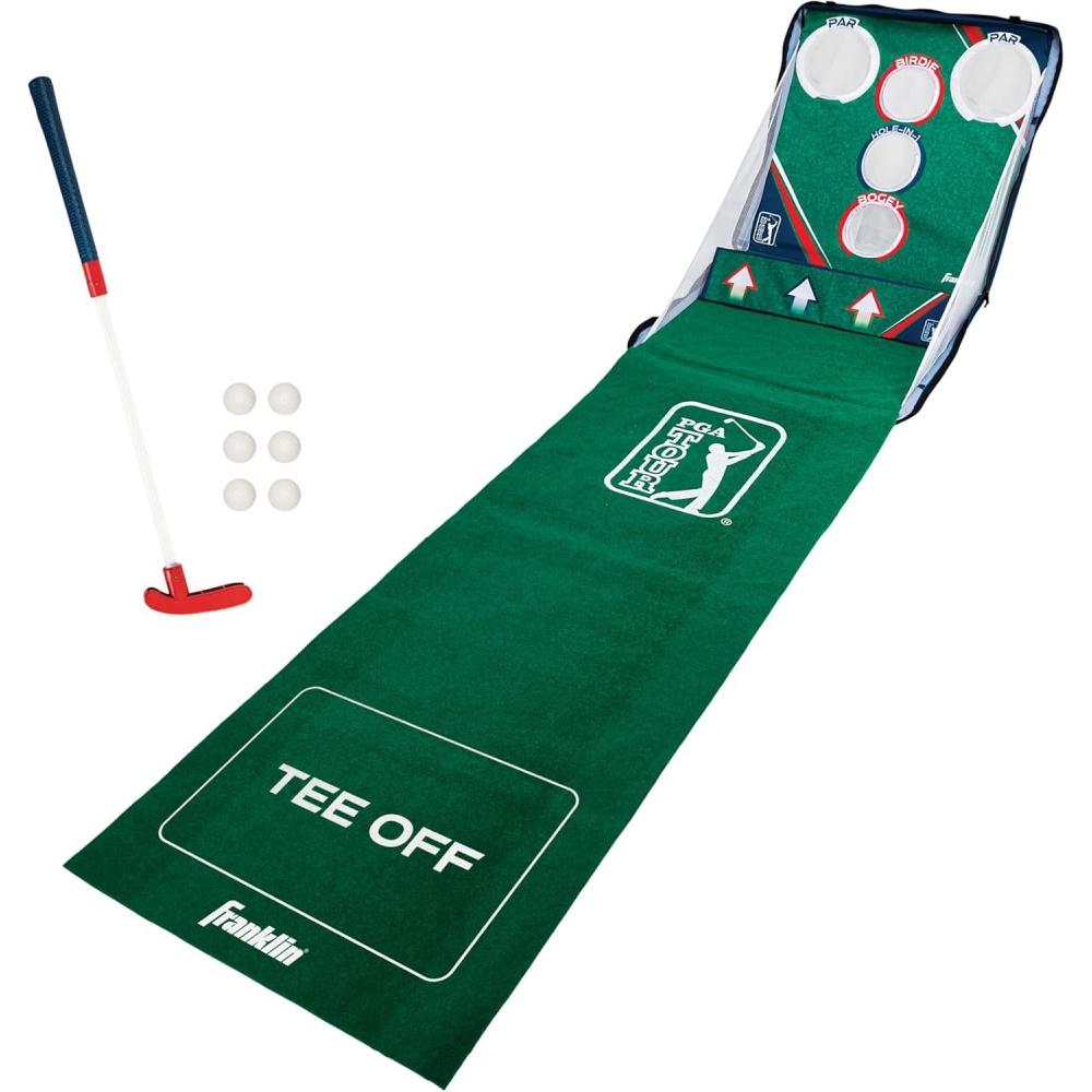 imageFranklin Sports PGA Whirlball Putting Green Golf Game  Golf Putter Game Set with Whirlball Target  Putting Matt  Adjustable Putter ampamp 6 Foam Balls  Fun Indoor Set for Adults  Kids