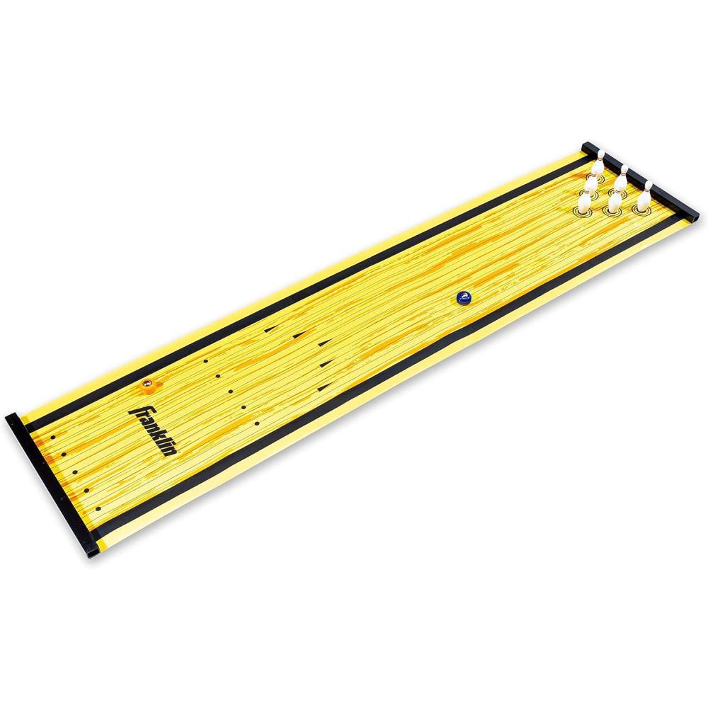imageFranklin Sports Shuffleboard Table Game Mats Tabletop Shuffleboard Mats and Pushers Indoor Shuffleboard GamesBowling