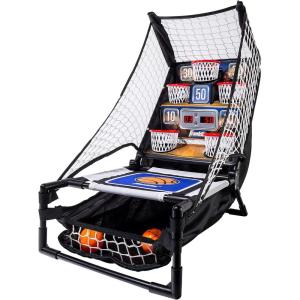 Franklin Sports Anywhere Basketball Arcade Game – Table Top Basketball Arcade Shootout- Indoor Electronic Basketball Game(Basketball – Black)
