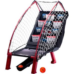 Franklin Sports Anywhere Basketball Arcade Game – Table Top Basketball Arcade Shootout- Indoor Electronic Basketball Game(Basketball – Red)