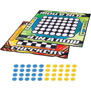 Franklin Sports Checkers and Four in A Row Mat Game – Addictive Family Fun! – Soft Play Mat for Kids of All Ages – Comes with 42 Plastic Pucks