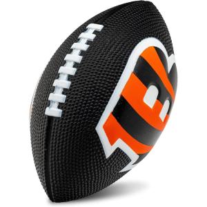 Franklin Sports NFL Football – Kids Foam Football – Soft Junior Size 8.5″ Ball with 3D Logos – Perfect for Gameday + Tailgates(Cincinnati Bengals)