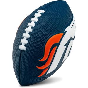 Franklin Sports NFL Football – Kids Foam Football – Soft Junior Size 8.5″ Ball with 3D Logos – Perfect for Gameday + Tailgates(Denver Broncos)