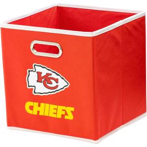 Franklin Sports NFL Storage Bins – Collapsible Cube Container + Basket – NFL Office, Bedroom + Living Room – 11″x11″(Kansas City Chiefs)