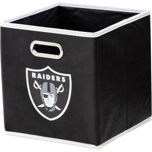Franklin Sports NFL Storage Bins – Collapsible Cube Container + Basket – NFL Office, Bedroom + Living Room – 11″x11″(Las Vegas Raiders)