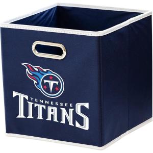 Franklin Sports NFL Storage Bins – Collapsible Cube Container + Basket – NFL Office, Bedroom + Living Room – 11″x11″(Tennessee Titans)