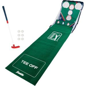 Franklin Sports PGA Whirlball Putting Green Golf Game – Golf Putter Game Set with Whirlball Target + Putting Matt – Adjustable Putter & 6 Foam Balls – Fun Indoor Set for Adults + Kids