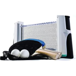 Franklin Sports Table Tennis to Go Portable Ping Pong Set – Table Top Ping Pong Net + (2) Paddles – Ping Pong Balls Included – 2 Players(White)