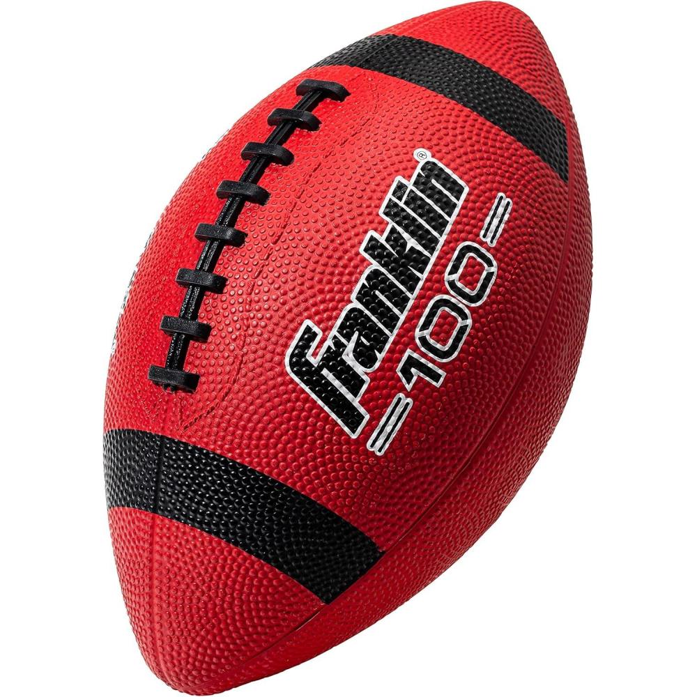 imageFranklin Sports Kids Junior GripRite Youth Junior Size Rubber Footballs  Peewee Kids Durable Outdoor Footballs  Single ampamp Bulk Packs AvailableRedBlack