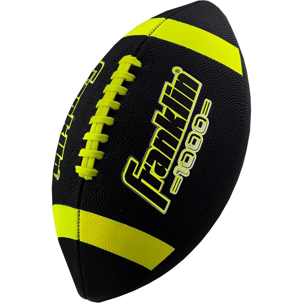 imageFranklin Sports Youth  Adult Footballs  Extra Grip 1000 Official Size Junior  Pee Wee Kids  1  12 PacksBlackOptic