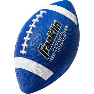 Franklin Sports Kids Junior Grip-Rite Youth Junior Size Rubber Footballs – Peewee Kids Durable Outdoor Footballs – Single & Bulk Packs Available(Blue/White)