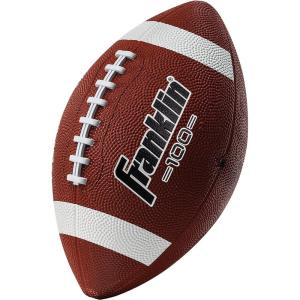 Franklin Sports Kids Junior Grip-Rite Youth Junior Size Rubber Footballs – Peewee Kids Durable Outdoor Footballs – Single & Bulk Packs Available(Brown/White)