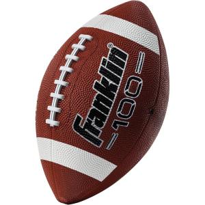 Franklin Sports Kids Junior Grip-Rite Youth Junior Size Rubber Footballs – Peewee Kids Durable Outdoor Footballs – Single & Bulk Packs Available(Brown)